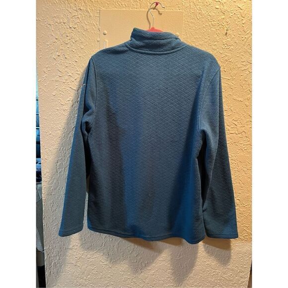 ZYIA Active Wicked Teal Fleece Snap Button Pullover Top Size Large - Picture 11 of 14